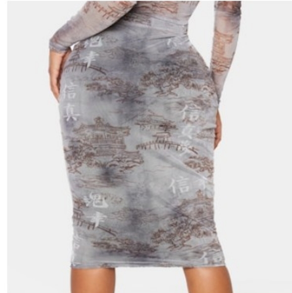 Grey mesh skirt set - Picture 2 of 5